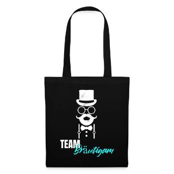 Team Bräutigam Junggeselle Polterer Hipster Herren - Stoffbeutel - Schwarz - Vorne