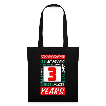 Children 3 Years Birthday Months Hours - Tote Bag - black - Front