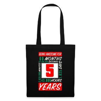 Children 5 Years Birthday Months Hours - Tote Bag - black - Front
