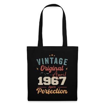 Vintage Geboren im April 1967 Geburtstagsgeschenk - Stoffbeutel - Schwarz - Vorne