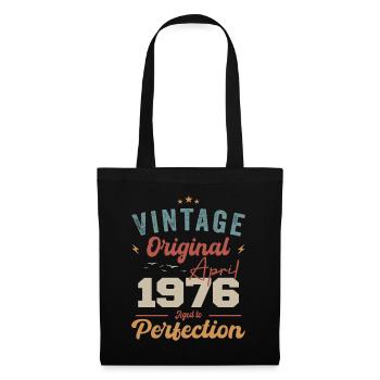 Vintage Geboren im April 1976 Geburtstagsgeschenk - Stoffbeutel - Schwarz - Vorne