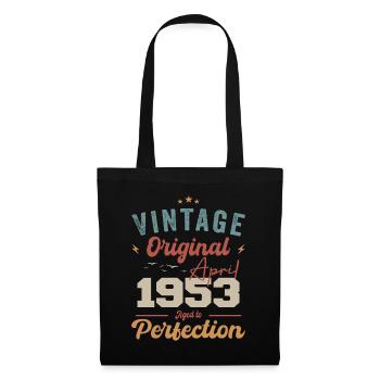 Vintage Geboren im April 1953 Geburtstagsgeschenk - Stoffbeutel - Schwarz - Vorne