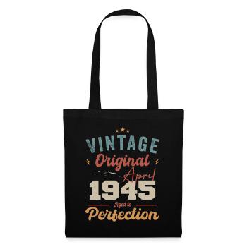 Vintage Geboren im April 1945 Geburtstagsgeschenk - Stoffbeutel - Schwarz - Vorne