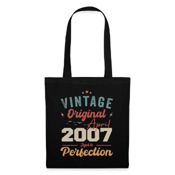 Vintage né en avril 2007 cadeau d’anniversaire - Sac en tissu - noir - Devant
