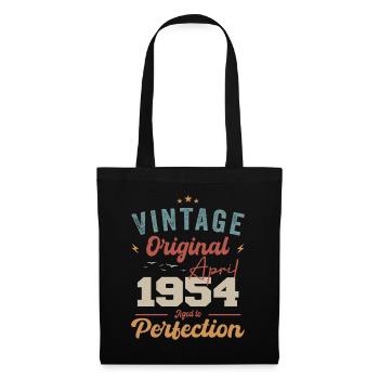 Vintage né en avril 1954 cadeau d’anniversaire - Sac en tissu - noir - Devant