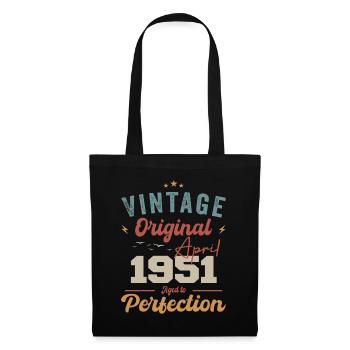 Vintage Geboren im April 1951 Geburtstagsgeschenk - Stoffbeutel - Schwarz - Vorne