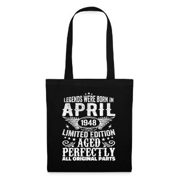 Vintage April 1948 Birthday Gift - Tote Bag - black - Front