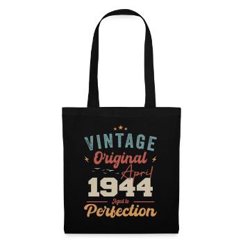 Vintage né en avril 1944 cadeau d’anniversaire - Sac en tissu - noir - Devant