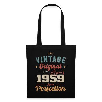 Vintage né avril 1959 cadeau d’anniversaire - Sac en tissu - noir - Devant