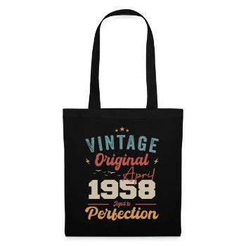 Vintage né en avril 1958 cadeau d’anniversaire - Sac en tissu - noir - Devant