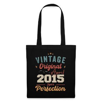 Vintage né en avril 2015 cadeau d’anniversaire - Sac en tissu - noir - Devant