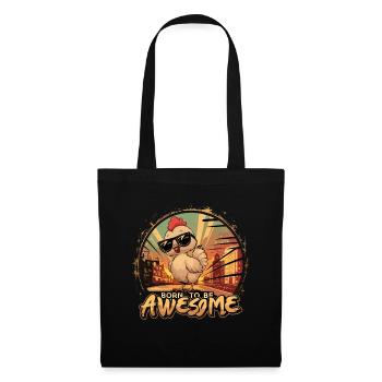 Born To Be Awesome Coole Sonnenbrille Huhn - Stoffbeutel - Schwarz - Vorne
