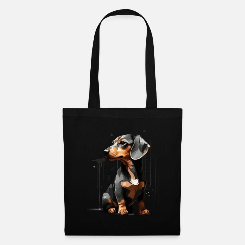 HUND KURZHAARDACKEL DACKEL - Stoffbeutel - Schwarz