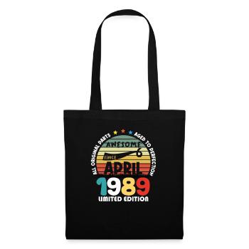 35 Years Old Made In 1989 Vintage April 1989 - Tote Bag - black - Front