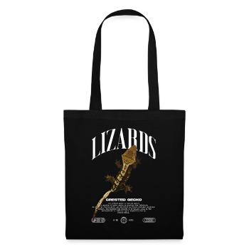 Gecko à crête Streetwear gardien de lézard - Sac en tissu - noir - Devant