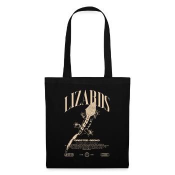 Gecko à crête Streetwear gardien de lézard - Sac en tissu - noir - Devant