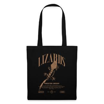 Gecko à crête Streetwear gardien de lézard - Sac en tissu - noir - Devant