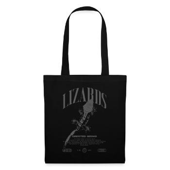 Gecko à crête Streetwear gardien de lézard - Sac en tissu - noir - Devant