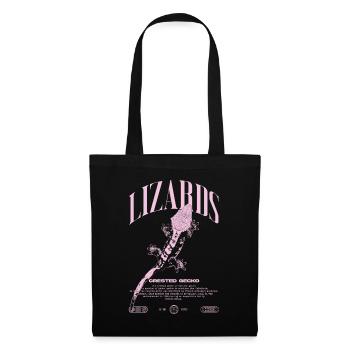 Gecko à crête Streetwear gardien de lézard - Sac en tissu - noir - Devant