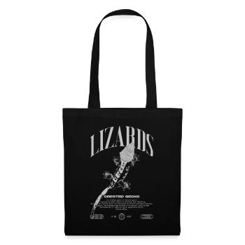 Gecko à crête Streetwear gardien de lézard - Sac en tissu - noir - Devant