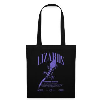 Gecko à crête Streetwear gardien de lézard - Sac en tissu - noir - Devant