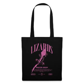 Gecko à crête Streetwear gardien de lézard - Sac en tissu - noir - Devant