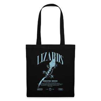 Gecko à crête Streetwear gardien de lézard - Sac en tissu - noir - Devant