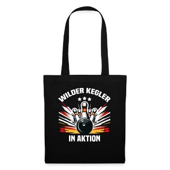 Wild Bowler in Action Skittles Bowling Club Design - Tote Bag - black - Front