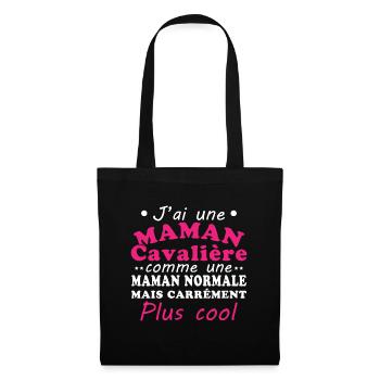 J'ai une maman cavalière - Sac en tissu - noir - Devant