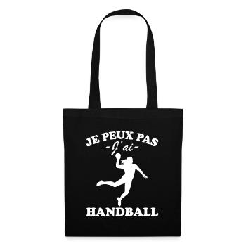 Je peux pas j'ai Handball - Sac en tissu - noir - Devant