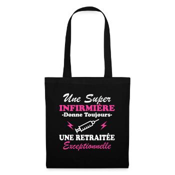Pensionierte Krankenschwester Humor Ruhestandsgeschenk - Stoffbeutel - Schwarz - Vorne