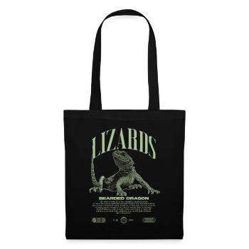Dragon barbu Streetwear gardien de lézard - Sac en tissu - noir - Devant