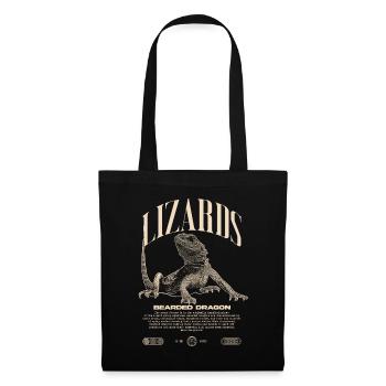 Dragon barbu Streetwear gardien de lézard - Sac en tissu - noir - Devant