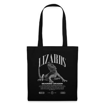 Dragon barbu Streetwear gardien de lézard - Sac en tissu - noir - Devant