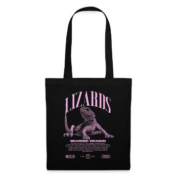 Dragon barbu Streetwear gardien de lézard - Sac en tissu - noir - Devant