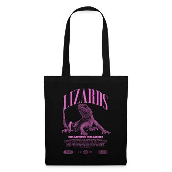 Dragon barbu Streetwear gardien de lézard - Sac en tissu - noir - Devant
