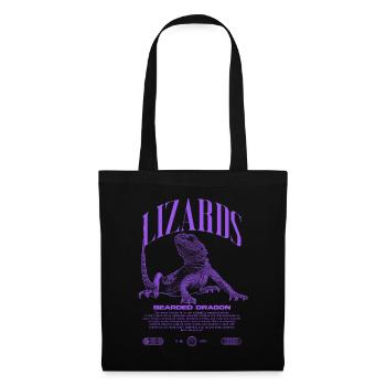 Dragon barbu Streetwear gardien de lézard - Sac en tissu - noir - Devant