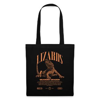 Dragon barbu Streetwear gardien de lézard - Sac en tissu - noir - Devant