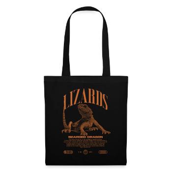 Dragon barbu Streetwear gardien de lézard - Sac en tissu - noir - Devant