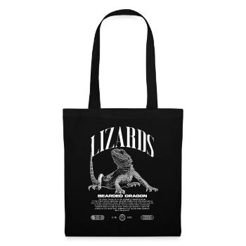 Dragon barbu Streetwear gardien de lézard - Sac en tissu - noir - Devant