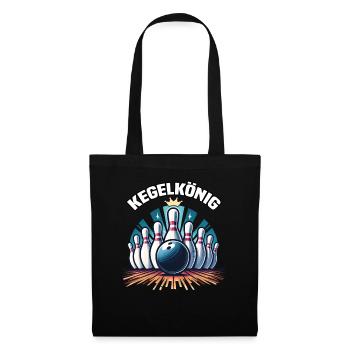 Kegelkönig Kegel Kegelverein Design zum Kegeln - Stoffbeutel - Schwarz - Vorne