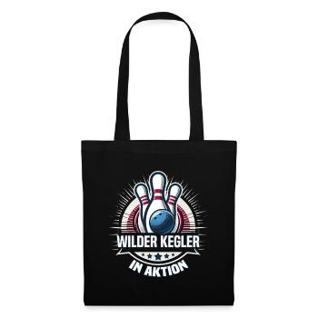 Wilder Kegler in Aktion Kegel Kegelverein Design - Stoffbeutel - Schwarz - Vorne