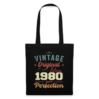 Mai 1980 Geburtstag Mai 1980 Geschenk Mai 1980 - Stoffbeutel - Schwarz - Vorne