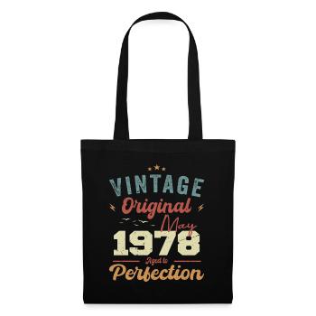 Mai 1978 Geburtstag Mai 1978 Geschenk Mai 1978 - Stoffbeutel - Schwarz - Vorne