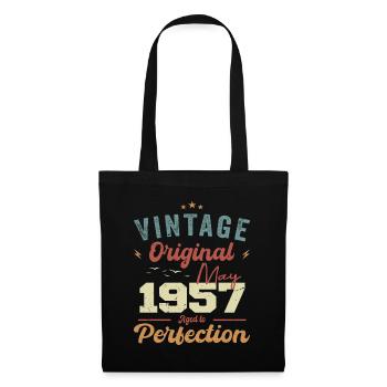 Mai 1957 Geburtstag Mai 1957 Geschenk Mai 1957 - Stoffbeutel - Schwarz - Vorne