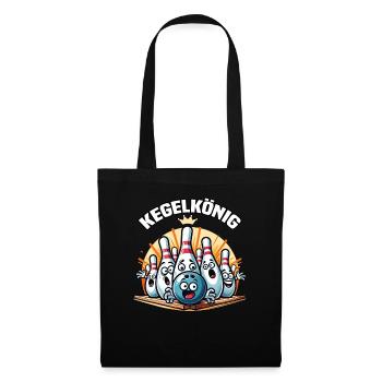 Kegelkönig Kegel Kegelverein Design zum Kegeln - Stoffbeutel - Schwarz - Vorne