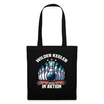 Wild Bowler in Action Skittles Bowling Club Design - Tote Bag - black - Front