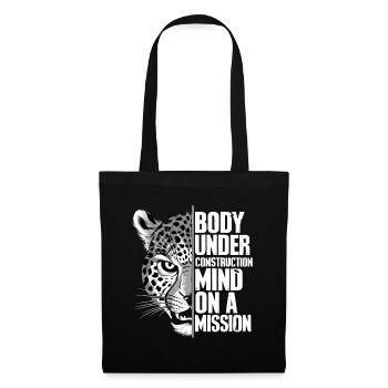 Body Under Construction Mind on a Mission - Stoffbeutel - Schwarz - Vorne