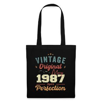 Mai 1987 Geburtstag Mai 1987 Geschenk Mai 1987 - Stoffbeutel - Schwarz - Vorne