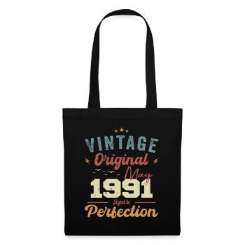 Mai 1991 Geburtstag Mai 1991 Geschenk Mai 1991 - Stoffbeutel - Schwarz - Vorne